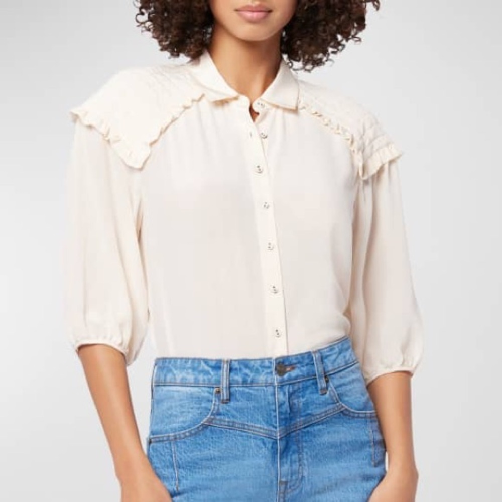 NWT JOIE Austin Short Sleeve Silk Top Size Small